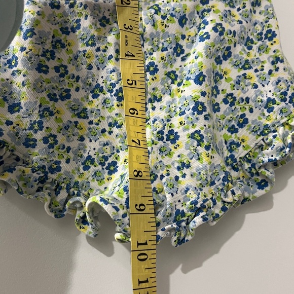 Bundle 2 pc outfit Polo Ralph Lauren White Floral Ruffle Shorts & Kendi shirt - Picture 9 of 13